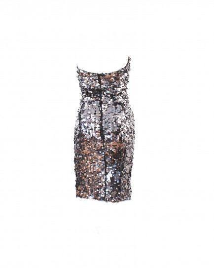 Dolce & Gabbana Black Sequin Strapless Party Evening Dress - Einna Sirrod