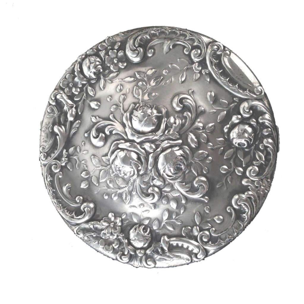 Vintage Gorham Sterling Silver Repousse Floral Monogrammed Compact ...