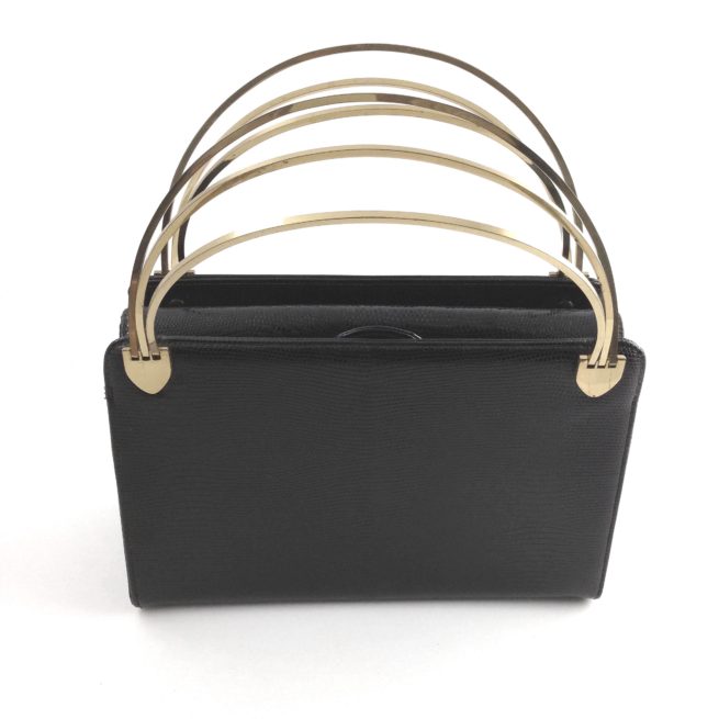 Chanel Black Leather Bowling Bag Luxury Ligne Double Chain Link Purse Bag -  Einna Sirrod