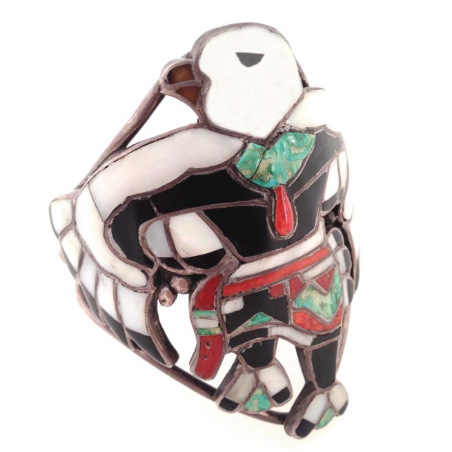 vintage zuni john lucio cuff bird dancer inlaid bracelet