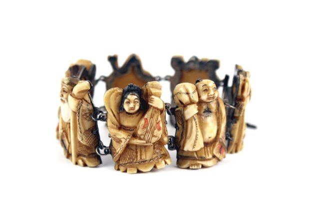 vintage Japanese ivory figural bracelet