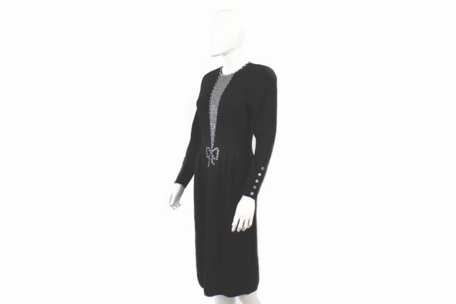 Vintage Don Sayres For Wellmore Black Wool Cocktail Dress - Einna