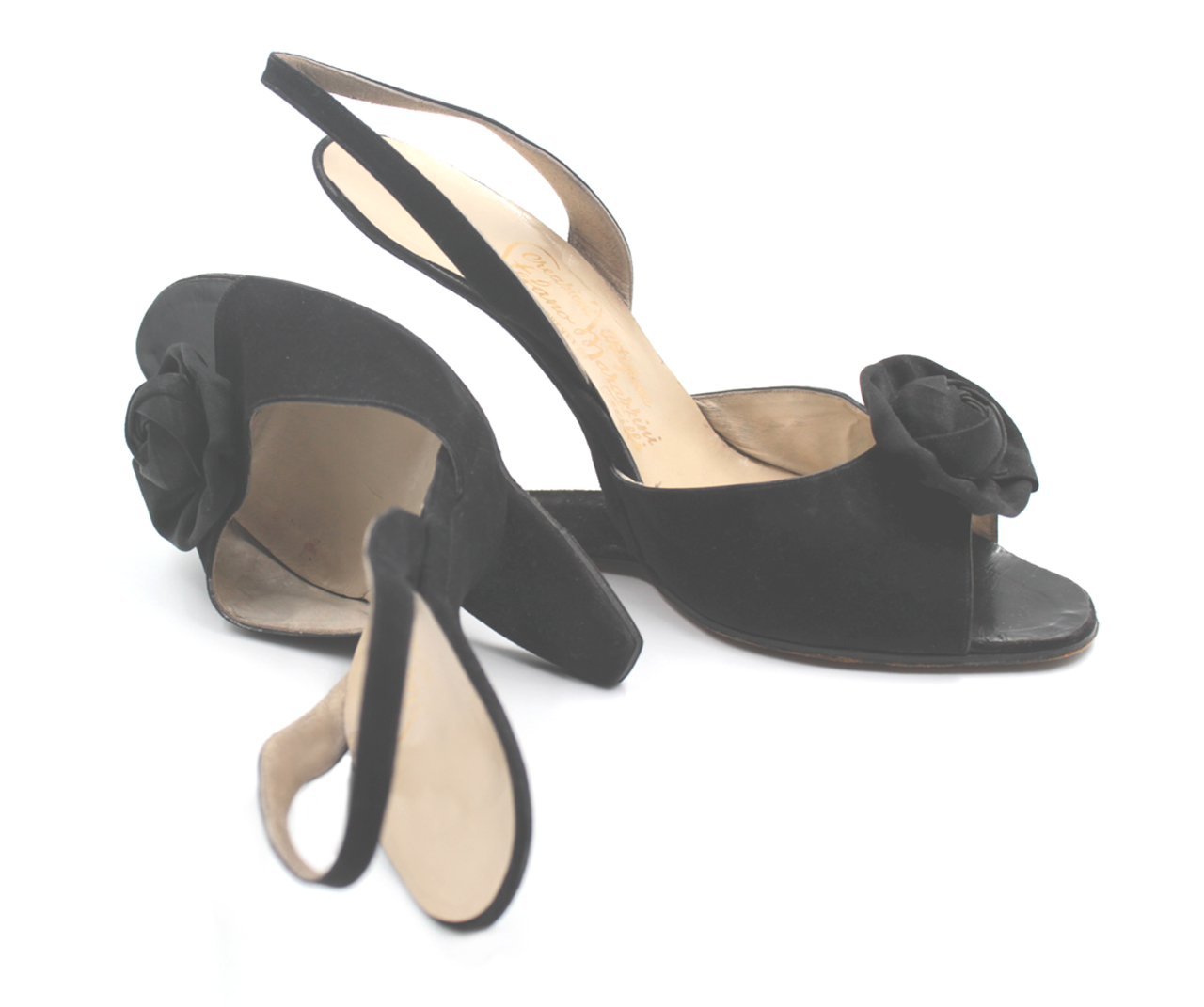 Rare Stefano Marazzini Heel Less Black Suede Cantilever Shoes - Einna ...