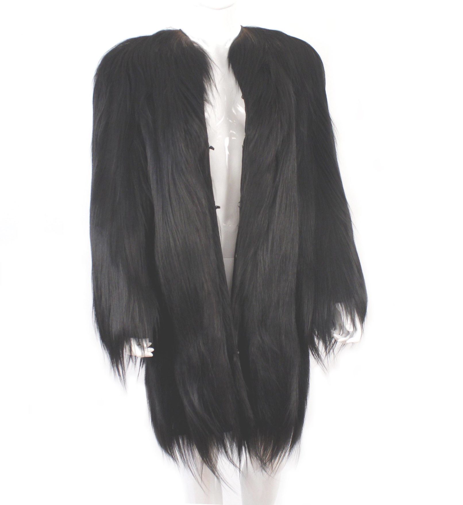 Vintage Black Exotic 40s Monkey Fur Coat - Einna Sirrod