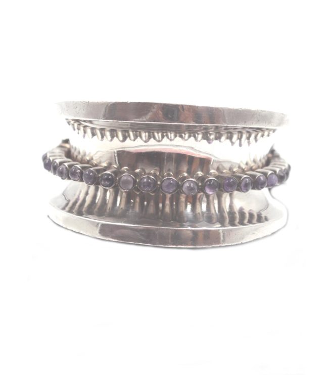 vintage Anthonio Pineda amethyst sterling silver 970 cuff bracelet