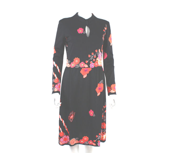 Paganne by Bene Berk black floral vintage dress