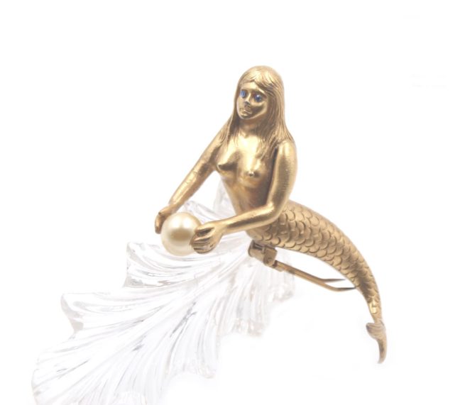 rare Hattie Carnegie mermaid & pearl brooch