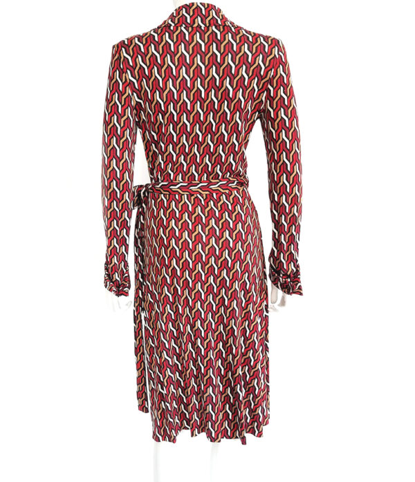 Vintage 80s Diane Von Furstenberg Dress, Silk Shirt Dress, Shirtdress Vintage, Geometric Print Dress, Small Size 4 6 US 8 10 UK P114 popular