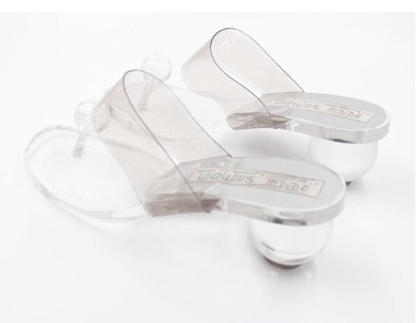 Clear Acrylic Chunky Heel Sandal - Clear Vinyl Strap - Power Day Sale